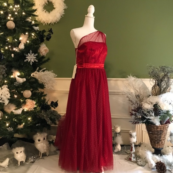 Red holiday Cocktail party dress - Picture 5 of 8
